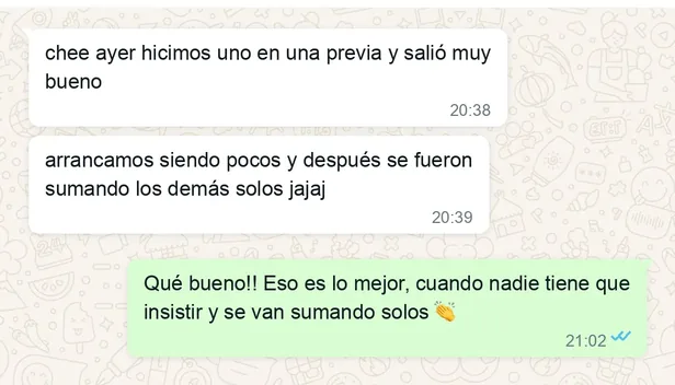TESTIMONIO: captura real de WhatsApp 6 de 8 — cada una mata una objeción distinta
